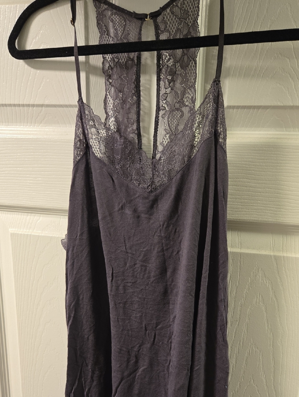 H&M Charcoal Lace-Trim Slip Dress Size Medium